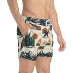 Bear Mountain Swim Trunks Printify