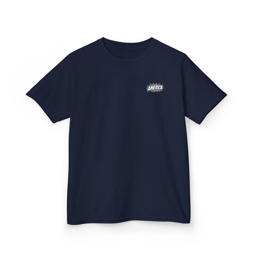 America Comic Book History Kids Tee Printify