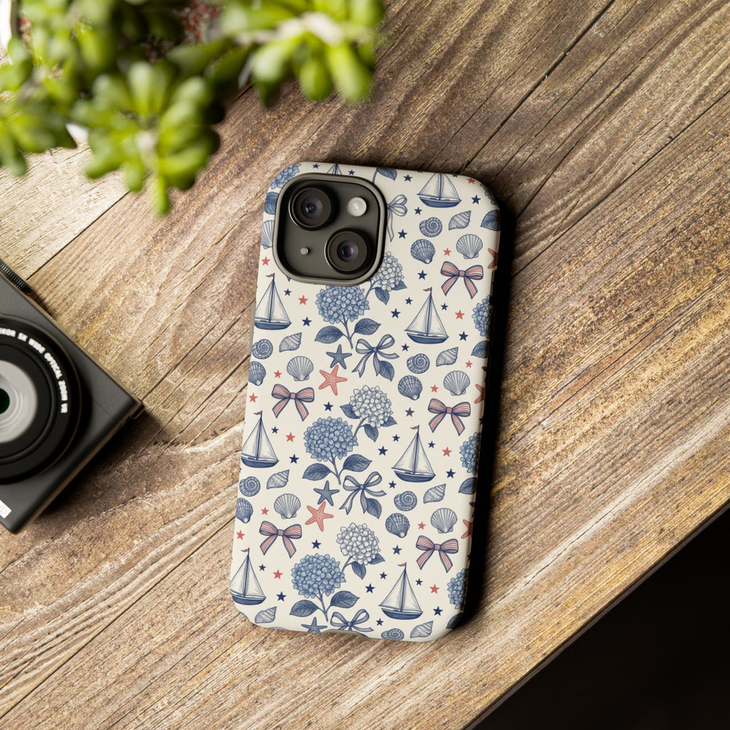 Coastal Americana Hydrangea Phone Case Printify