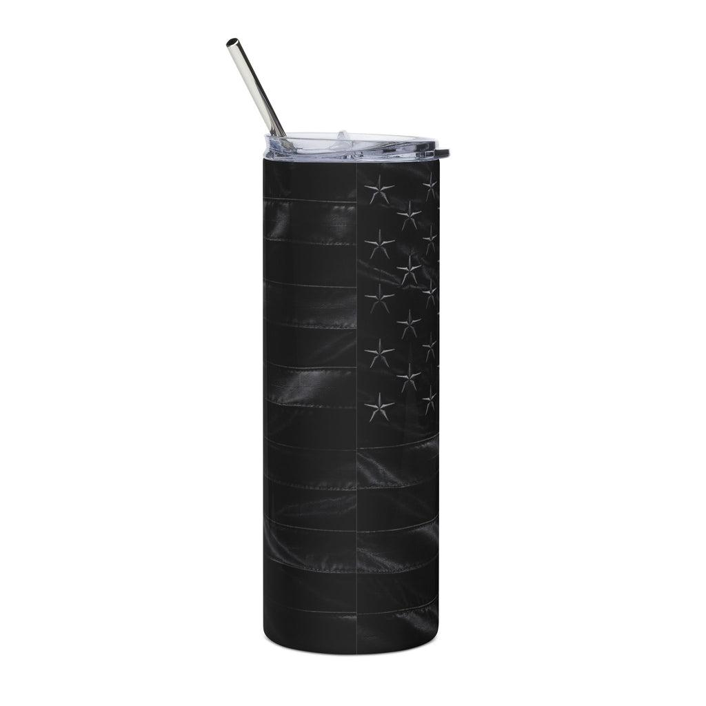 20oz Stainless Steel Tumbler — All-Black American Flag Printify