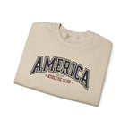 America Athletic Club Crewneck Sweatshirt – Vintage Collegiate Americana Pullover Printify
