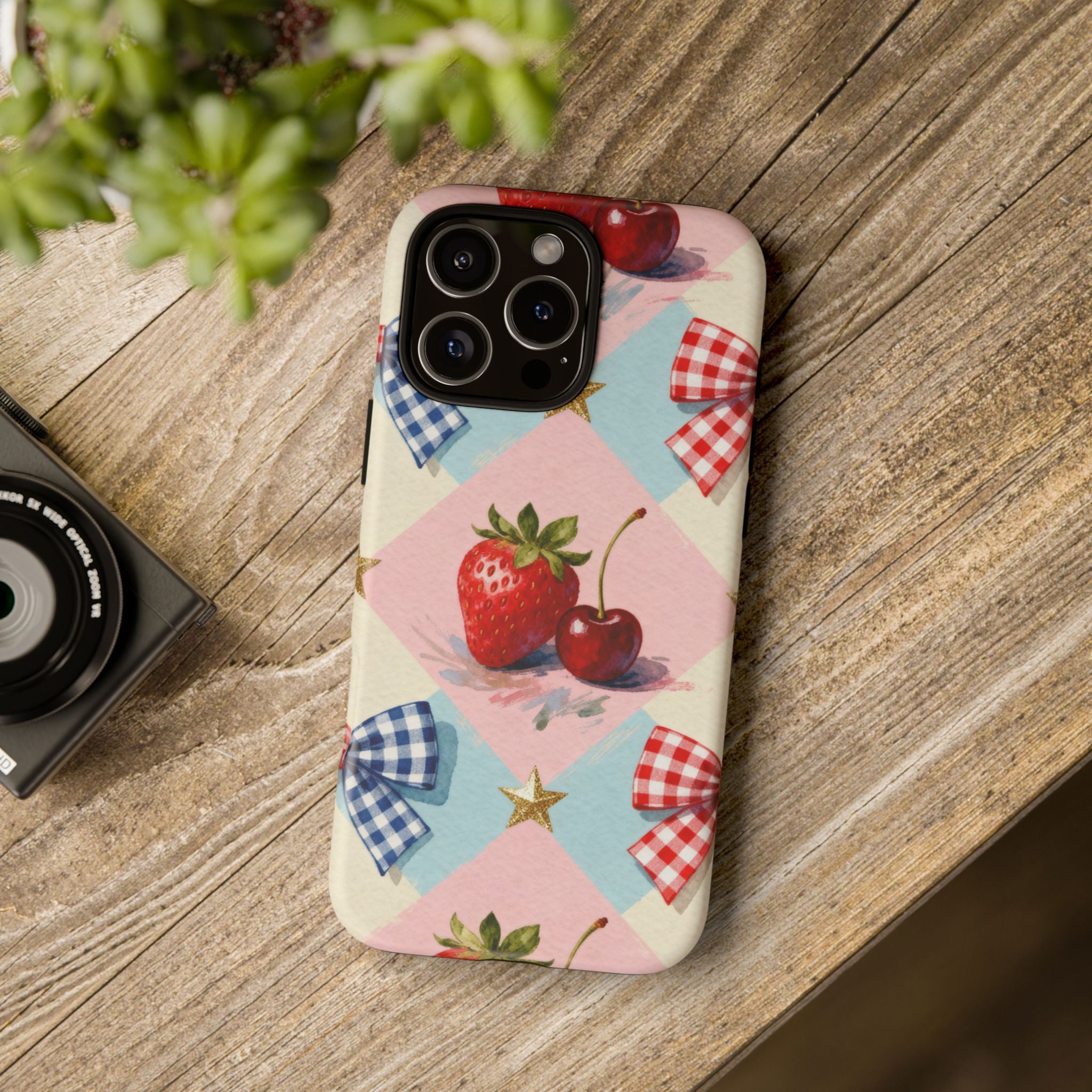 Americana Coquette Cherry Picnic Phone Case Printify