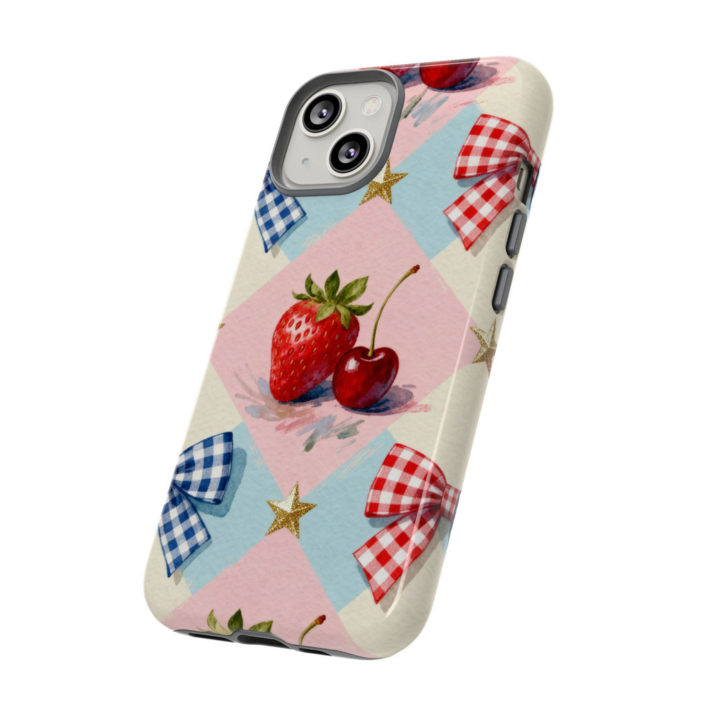 Americana Coquette Cherry Picnic Phone Case Printify