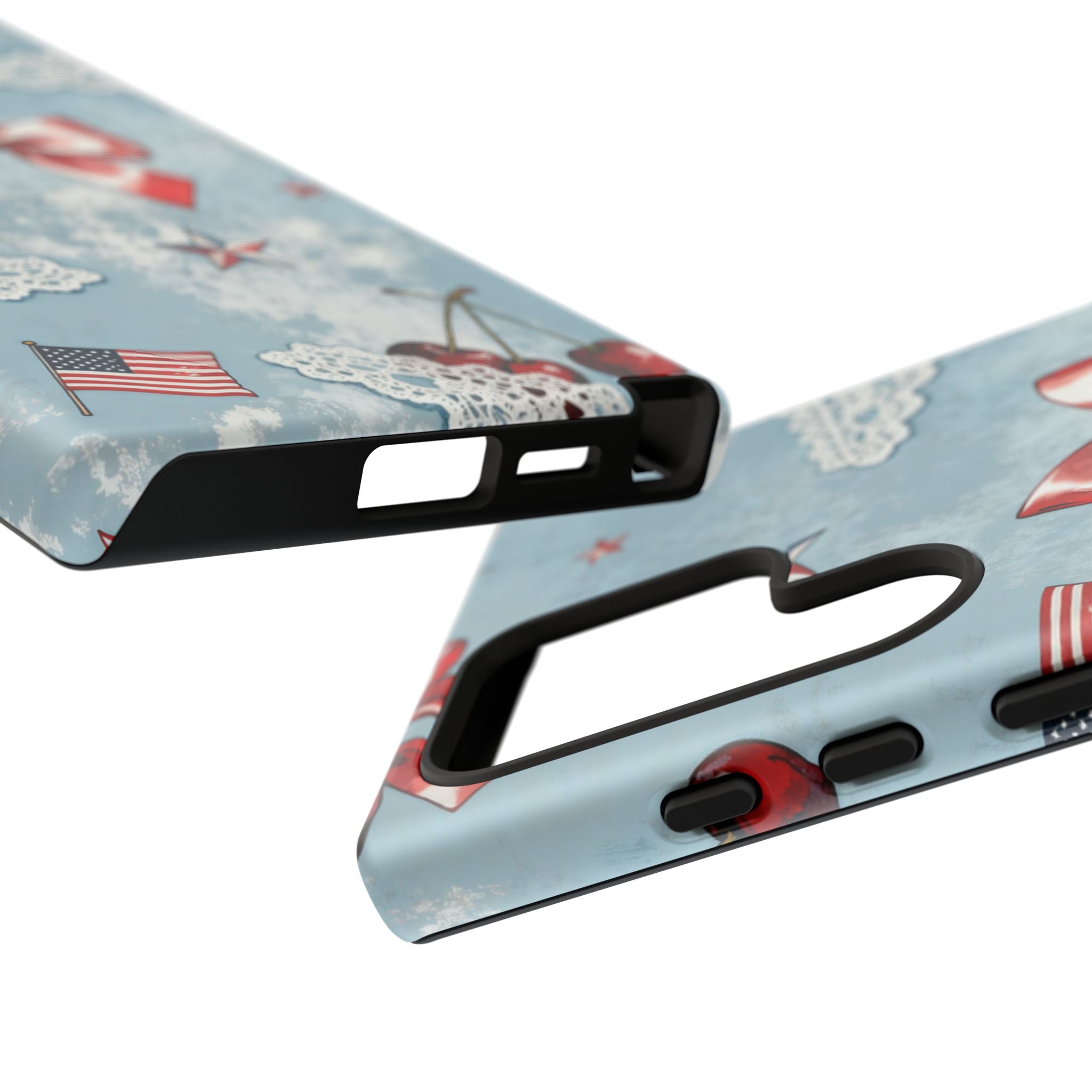 Americana Coquette Cherry Bow Phone Case Printify