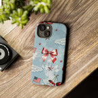 Americana Coquette Cherry Bow Phone Case Printify