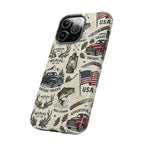 Patriotic Outdoors Phone Case – Bass Fishing & Vintage Americana Case Printify