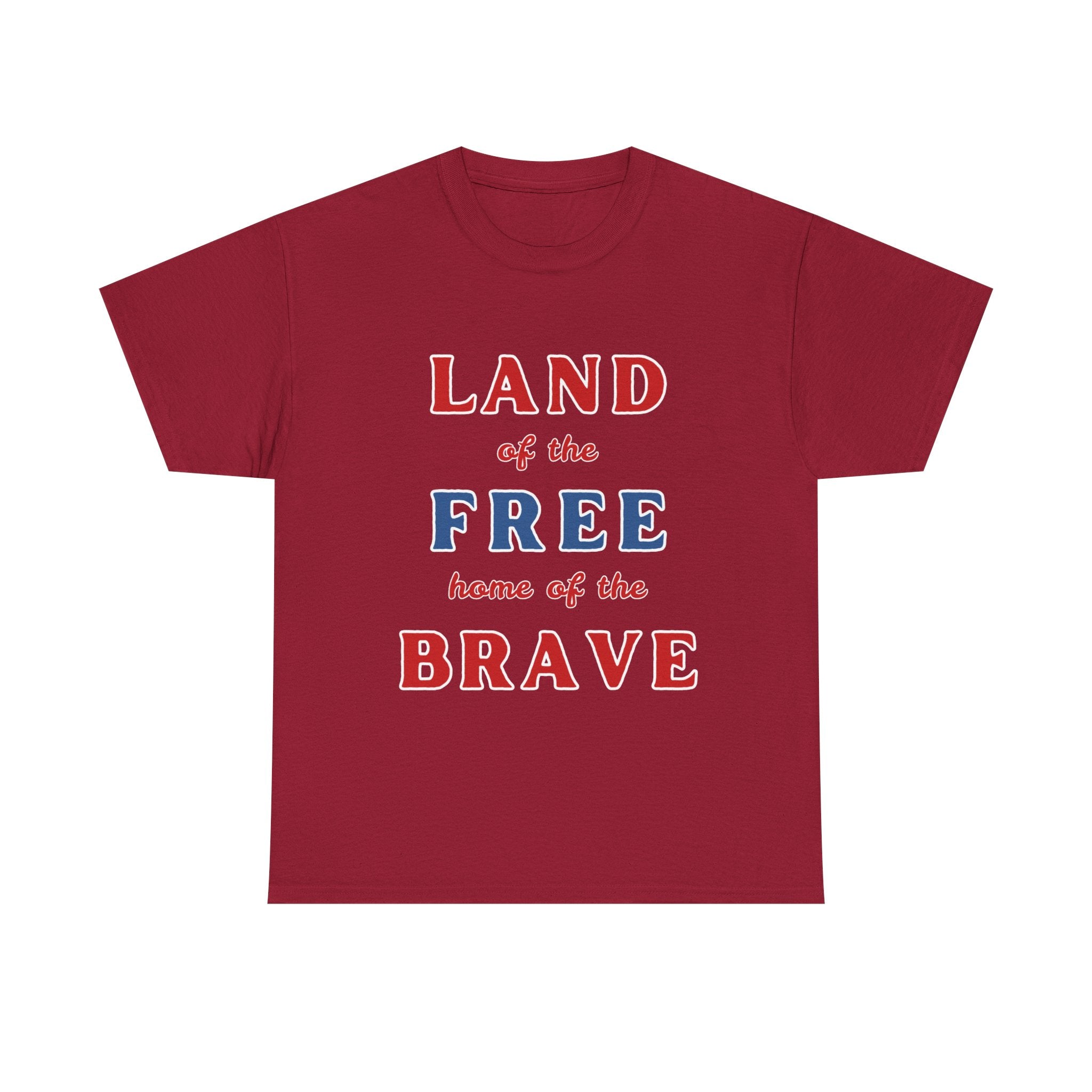 Land of the Free Home of the Brave Patriotic T-Shirt – Dark Colors USA Tee