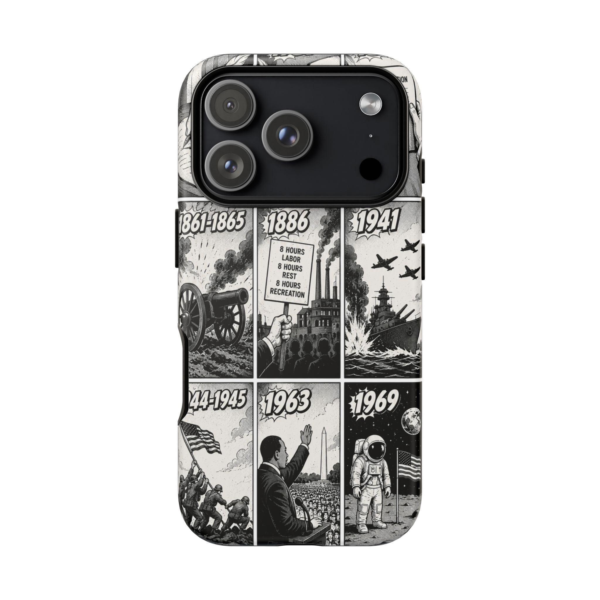 America Through the Ages Comic History Phone Case Printify