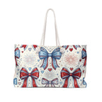 Patriotic Bows & Fireworks Weekender Tote Printify