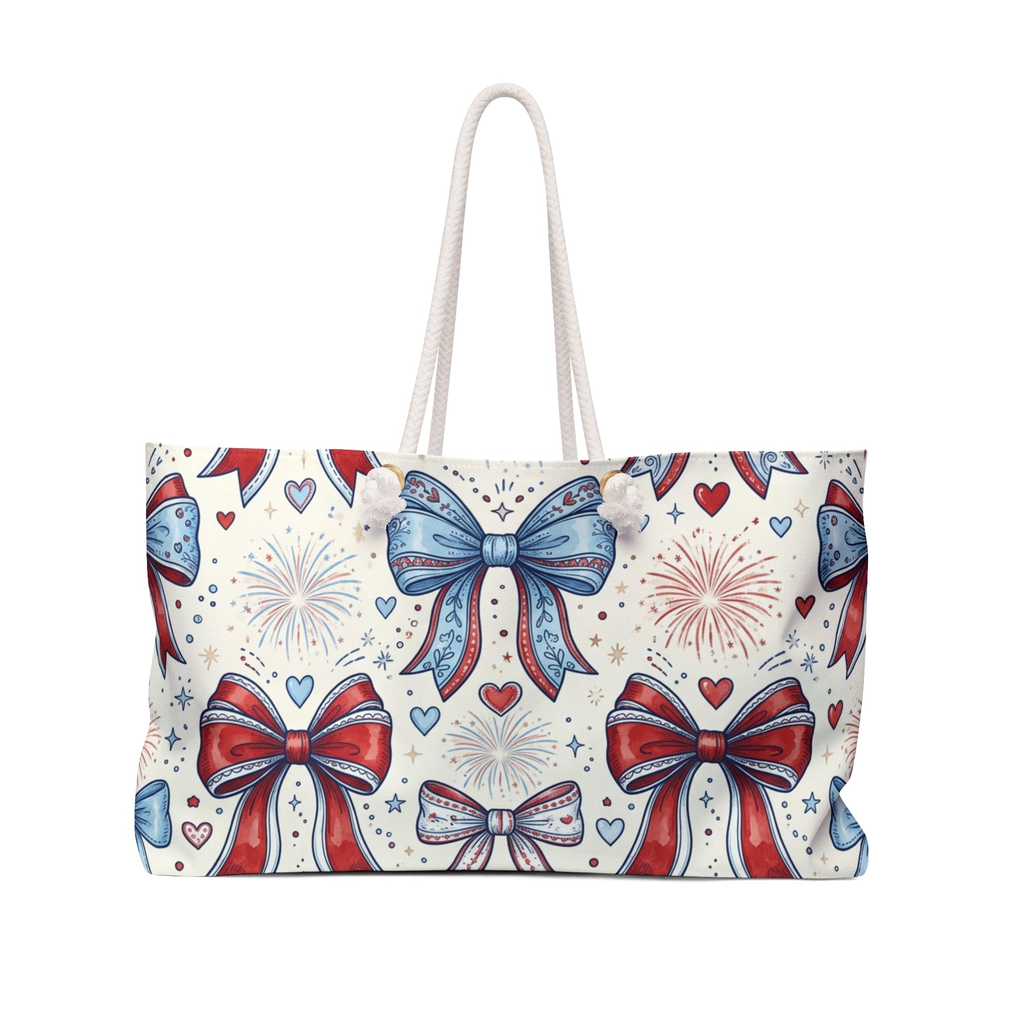 Patriotic Bows & Fireworks Weekender Tote Printify