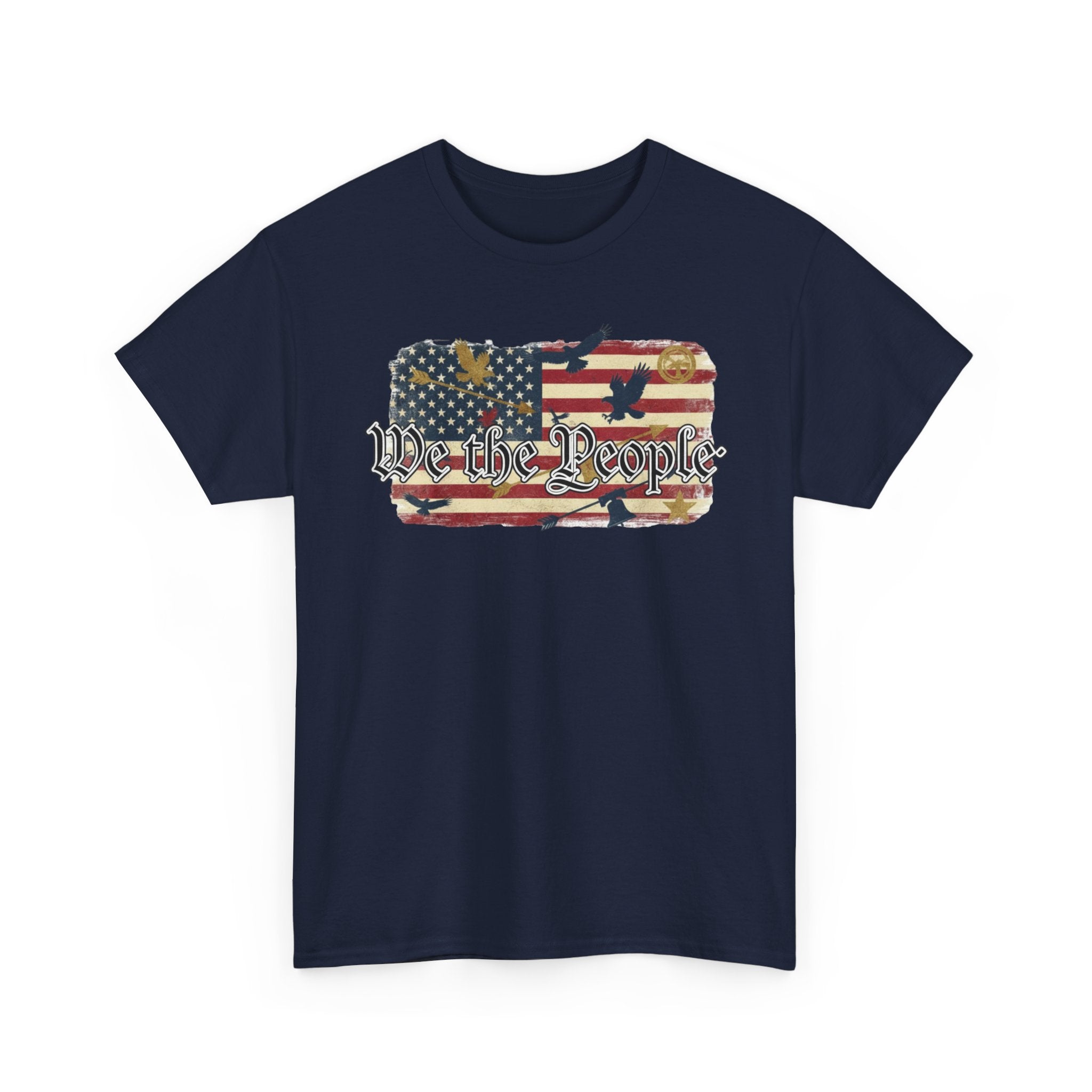 We The People American Flag Patriotic T-Shirt – Dark Colors Unisex Heavy Cotton Tee