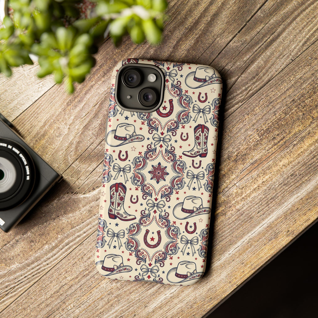 Americana Cowgirl Coquette Phone Case Printify