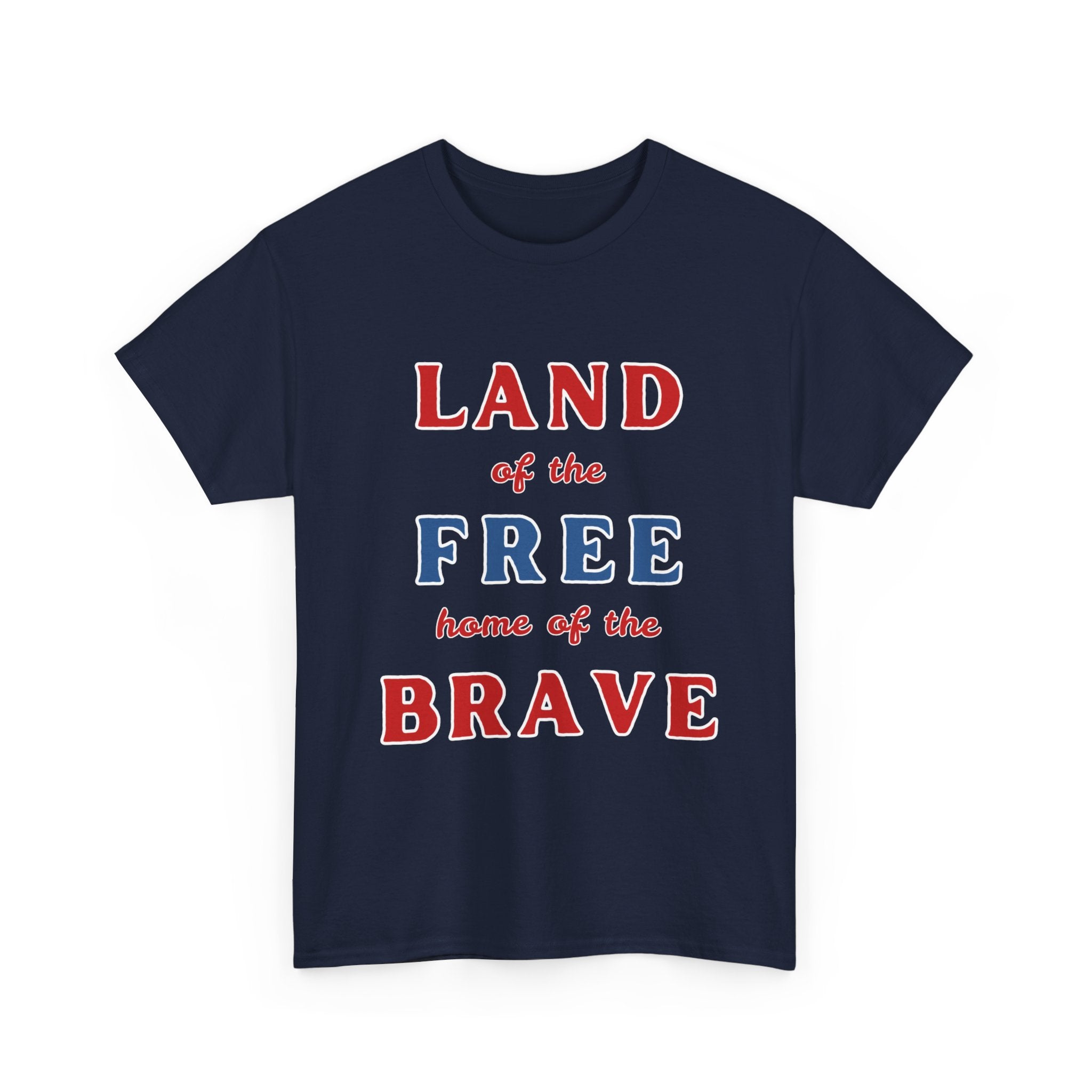 Land of the Free Home of the Brave Patriotic T-Shirt – Dark Colors USA Tee