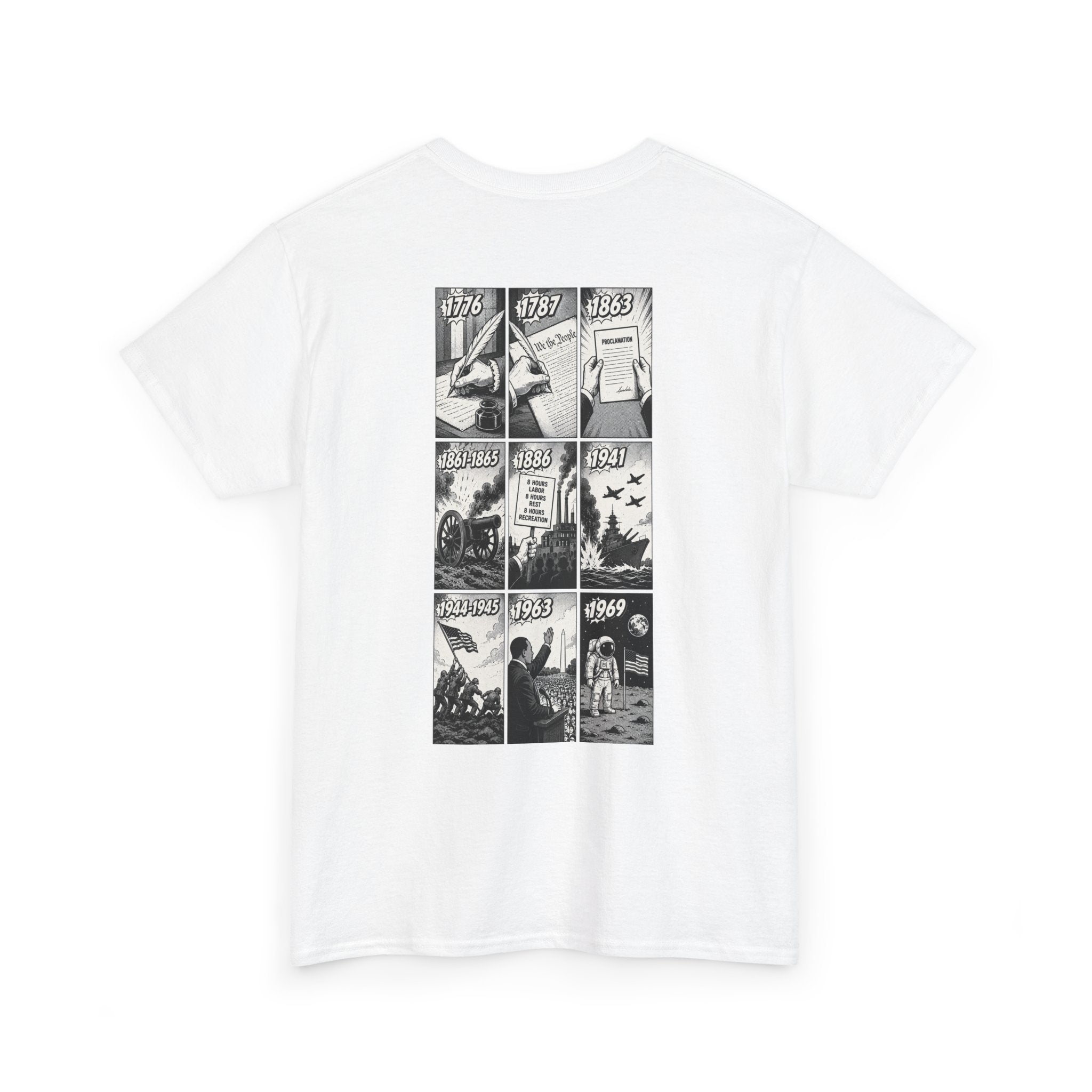 America Comic Book History T-Shirt Printify