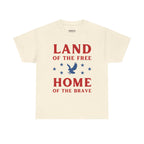 Land of the Free Home of the Brave Eagle Patriotic T-Shirt Printify