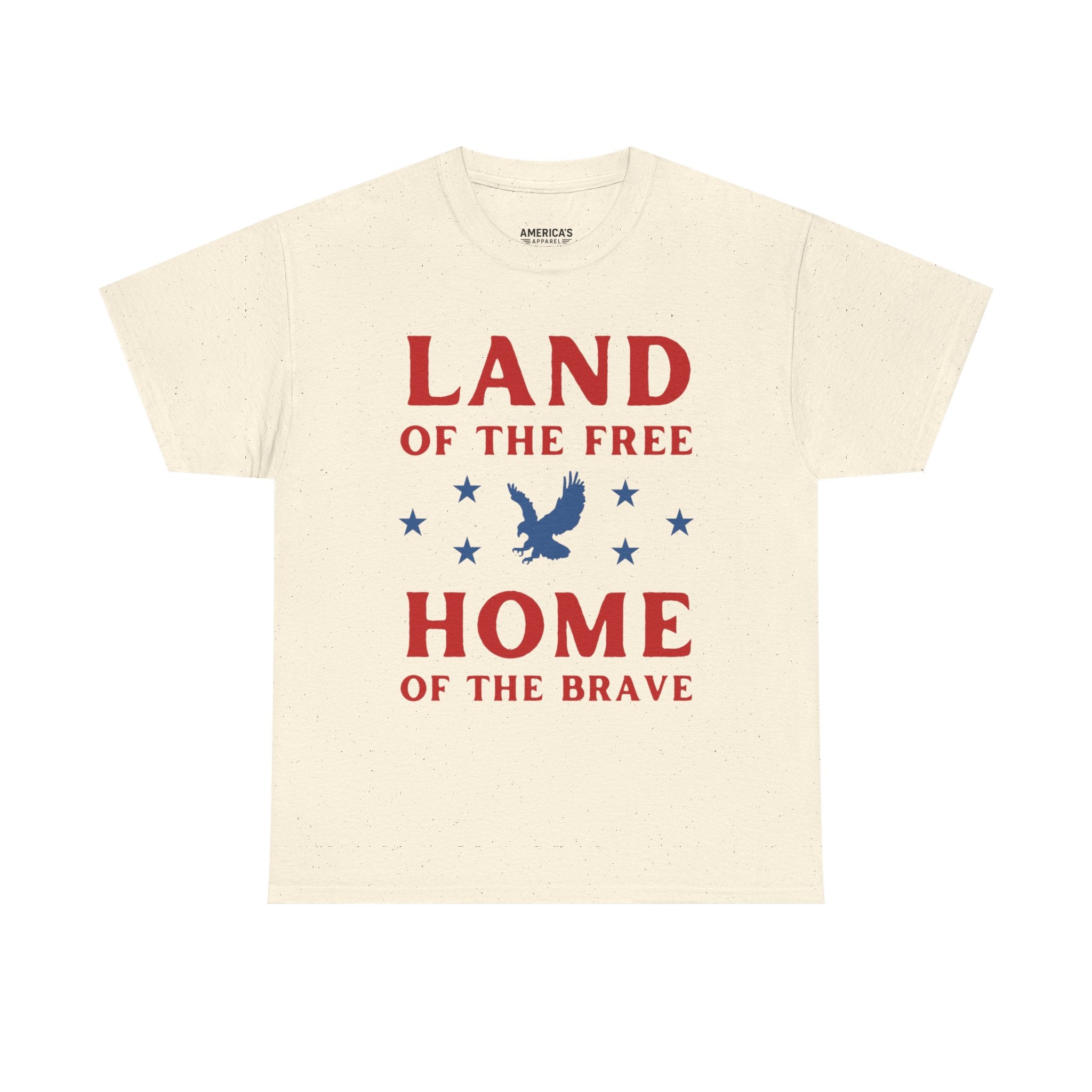 Land of the Free Home of the Brave Eagle Patriotic T-Shirt Printify