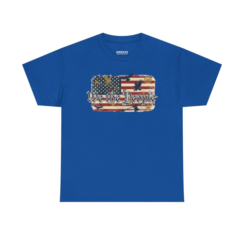 We The People American Flag Patriotic T-Shirt – Unisex Heavy Cotton Tee Printify