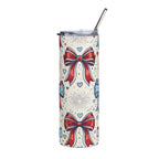 20oz Stainless Steel Tumbler — Bows, Fireworks & Hearts Design Printify