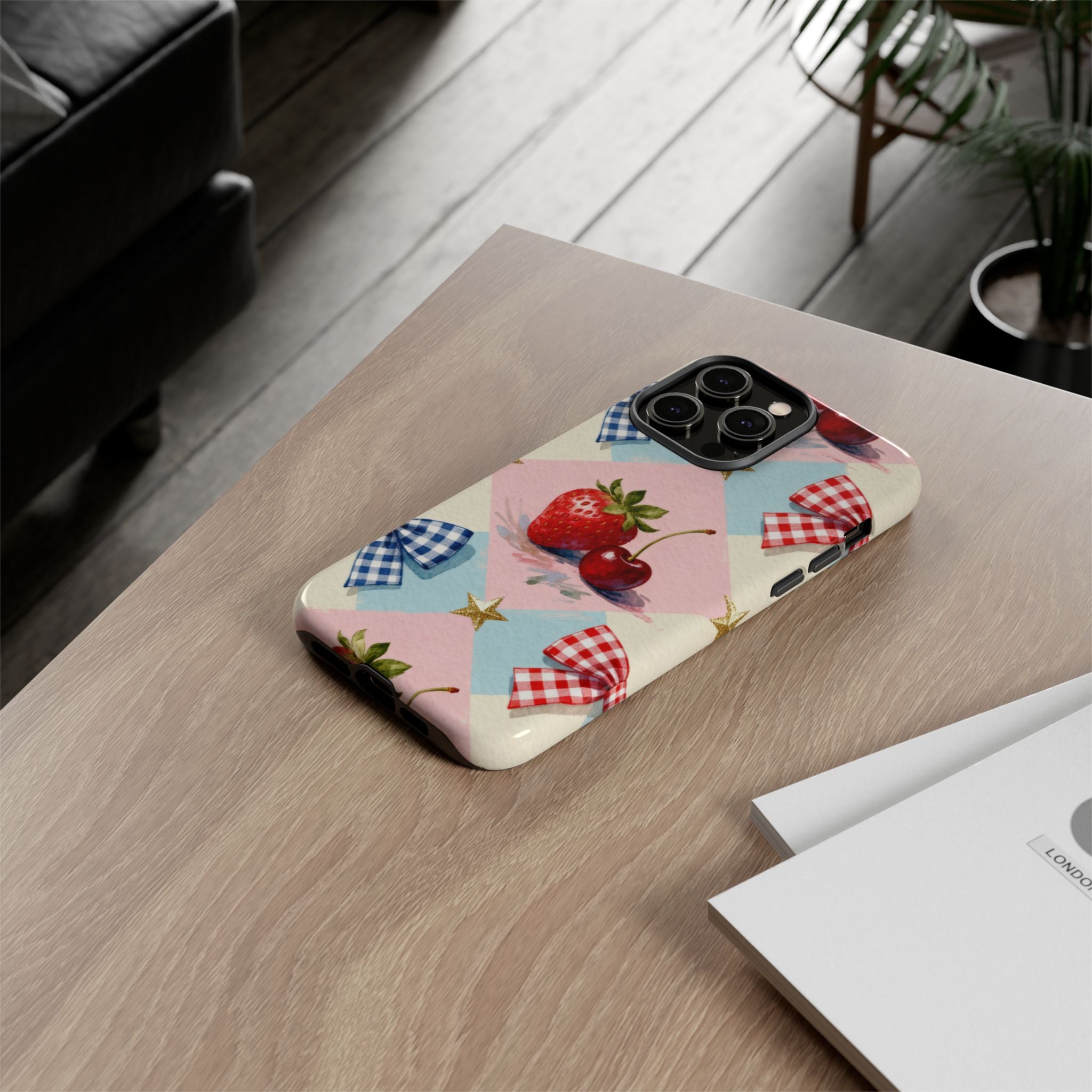 Americana Coquette Cherry Picnic Phone Case Printify