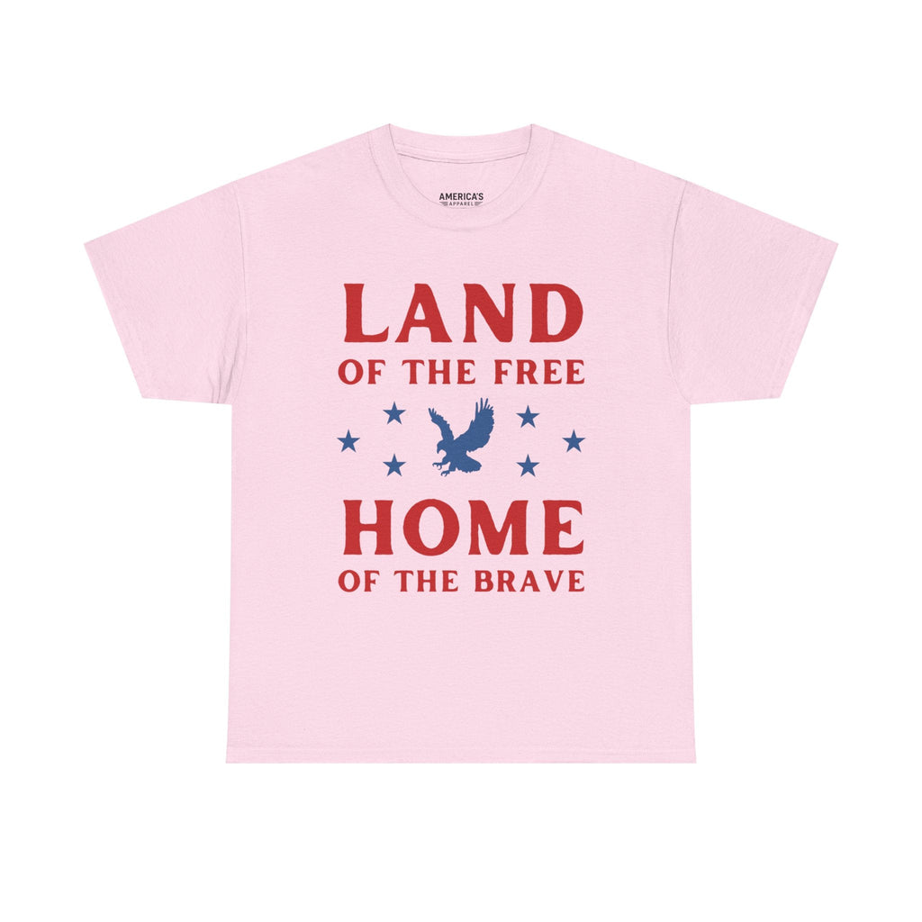 Land of the Free Home of the Brave Eagle Patriotic T-Shirt Printify