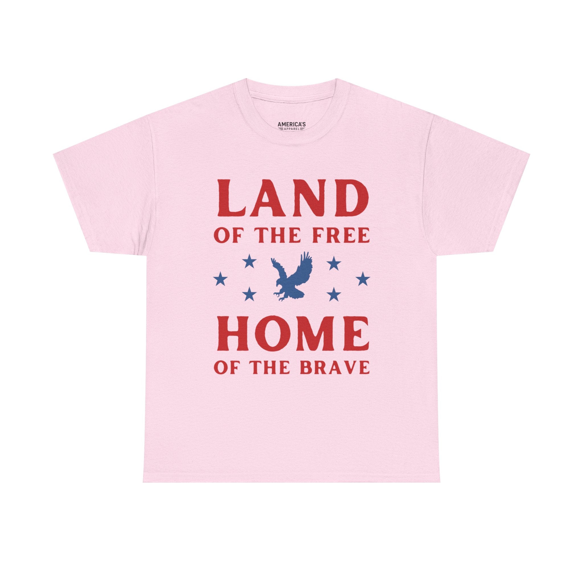 Land of the Free Home of the Brave Eagle Patriotic T-Shirt Printify