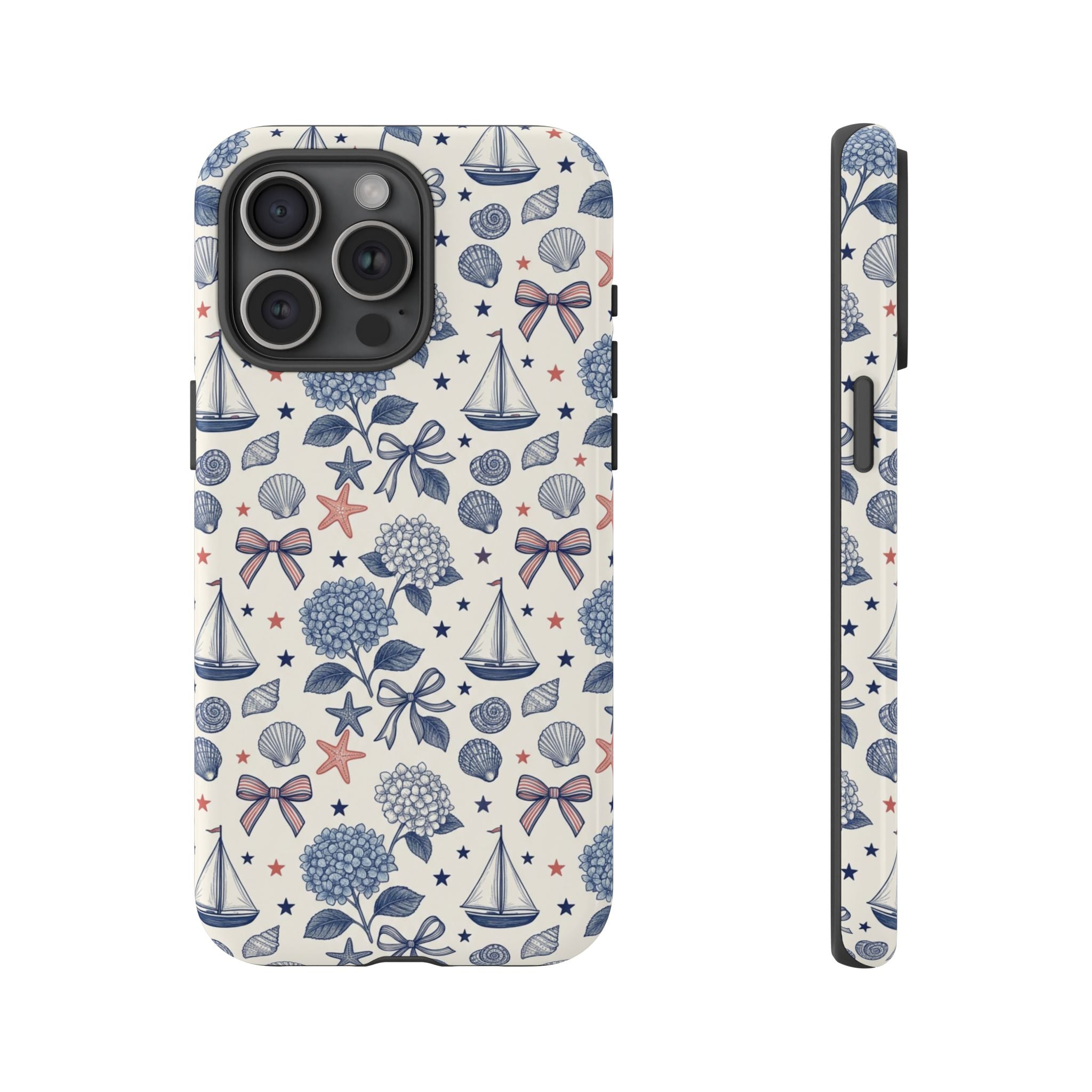 Coastal Americana Hydrangea Phone Case Printify