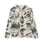 Backwoods Americana Performance Hoodie – Vintage Outdoor Adventure Hooded Shirt Printify