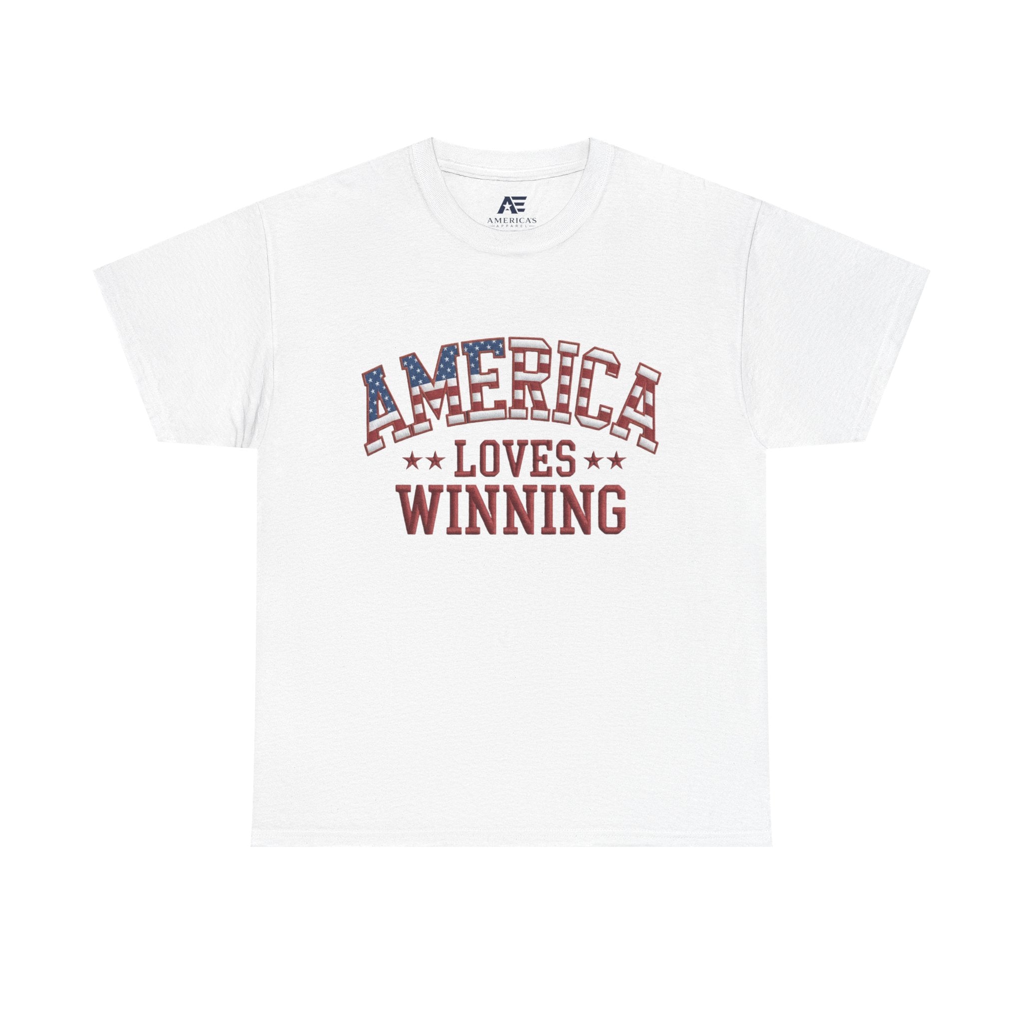 America Loves Winning! Patriotic Unisex Heavy Cotton T-Shirt – Gildan 5000 Classic Fit FIXED