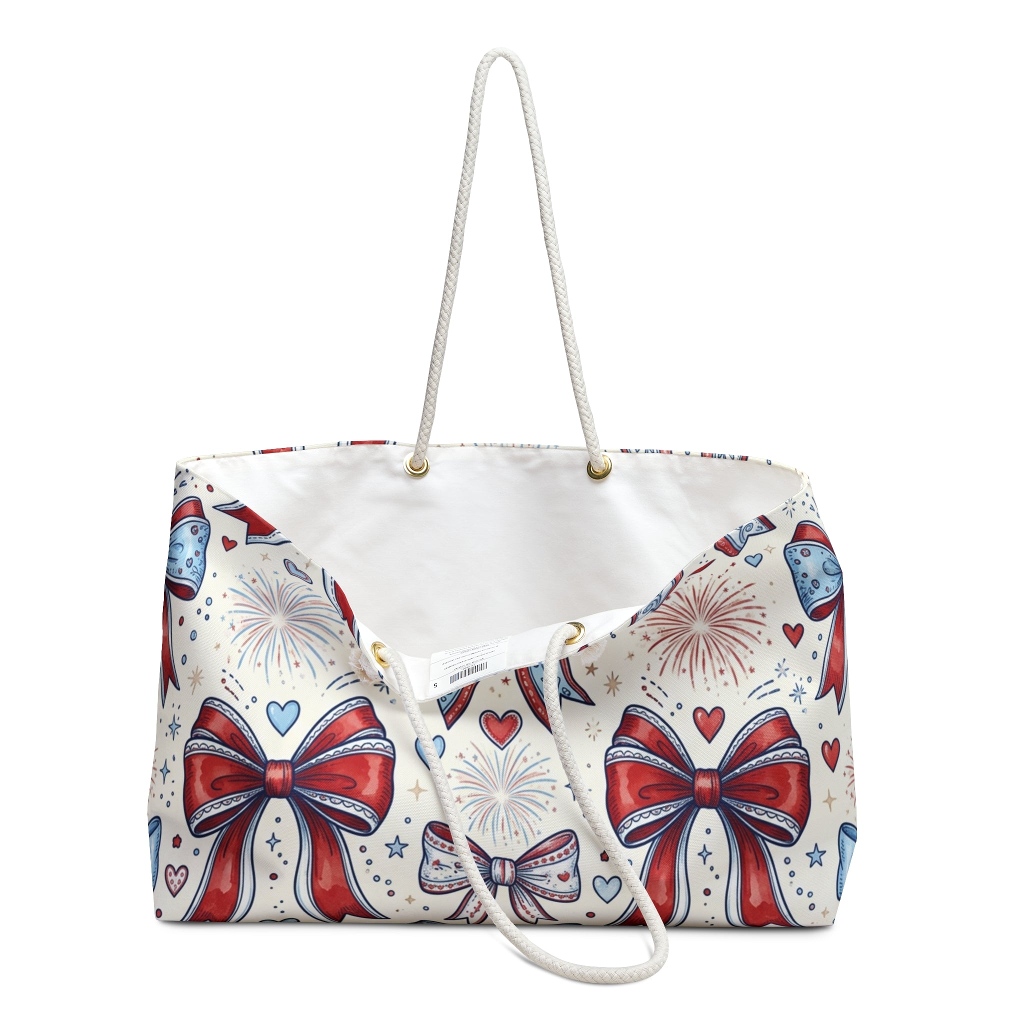 Patriotic Bows & Fireworks Weekender Tote Printify