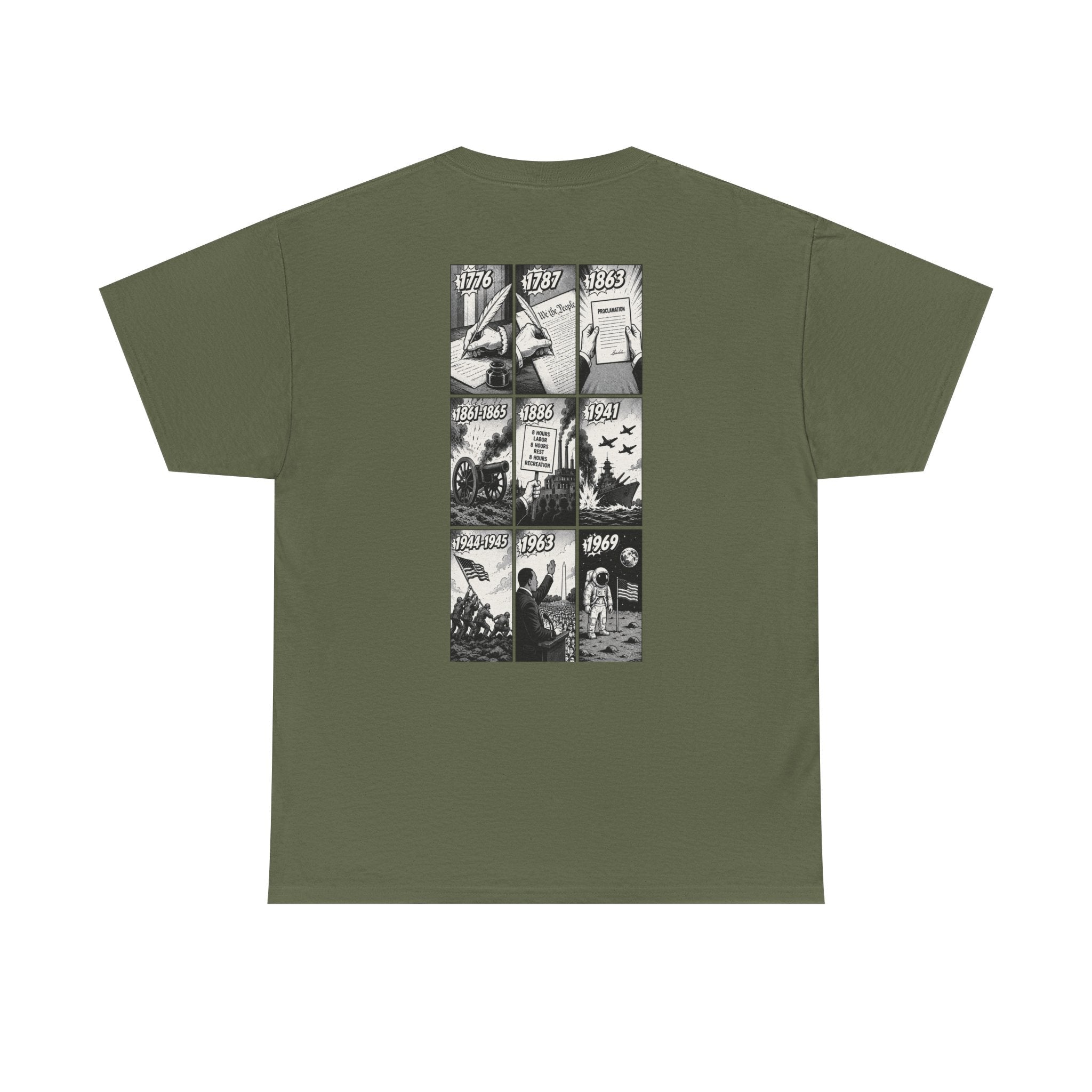America Comic Book History T-Shirt Printify