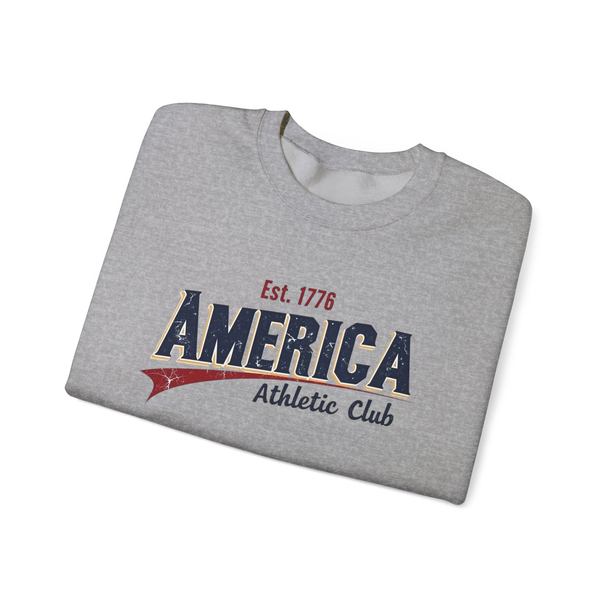 America Athletic Club Heritage Crewneck – Vintage Americana Sweatshirt Printify
