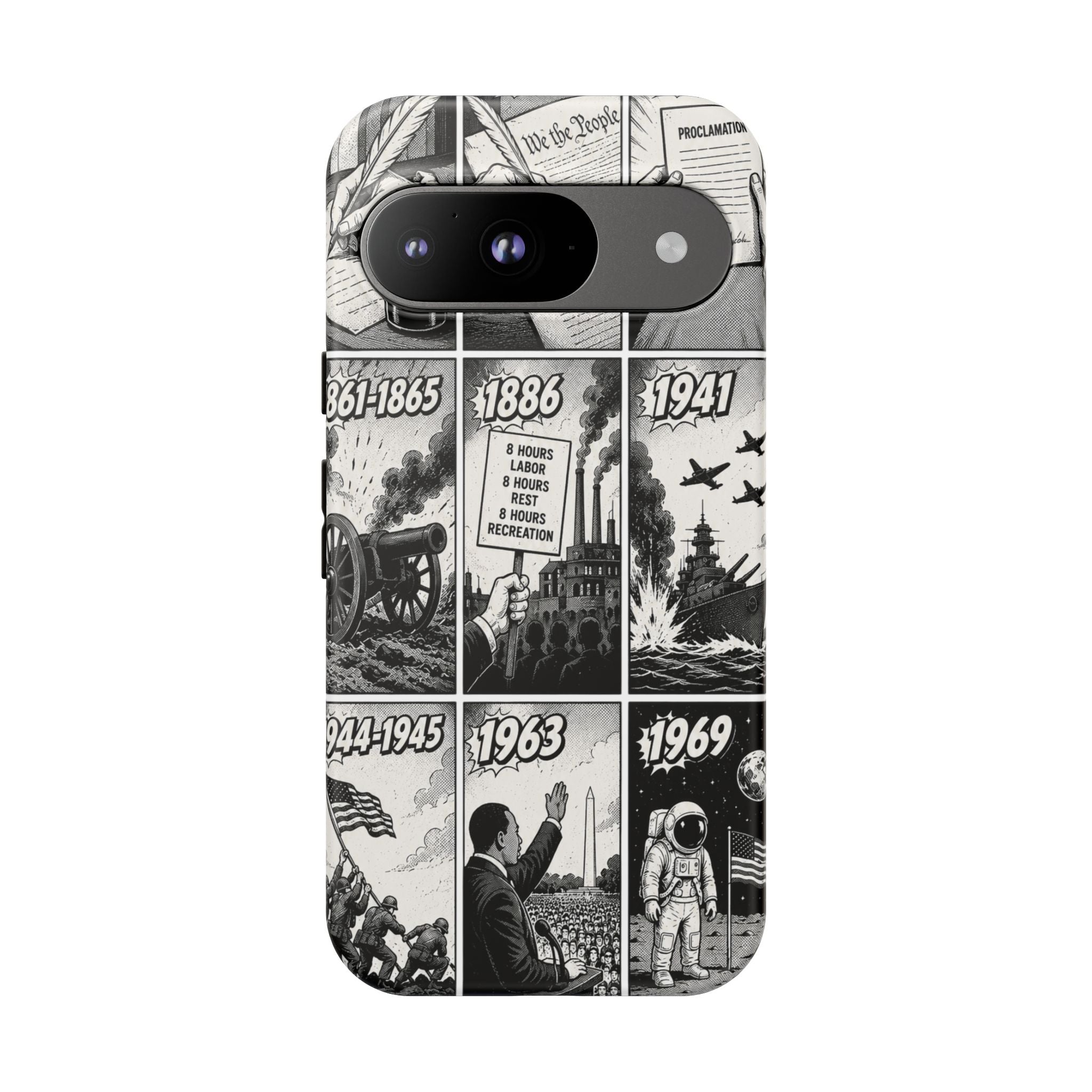 America Through the Ages Comic History Phone Case Printify
