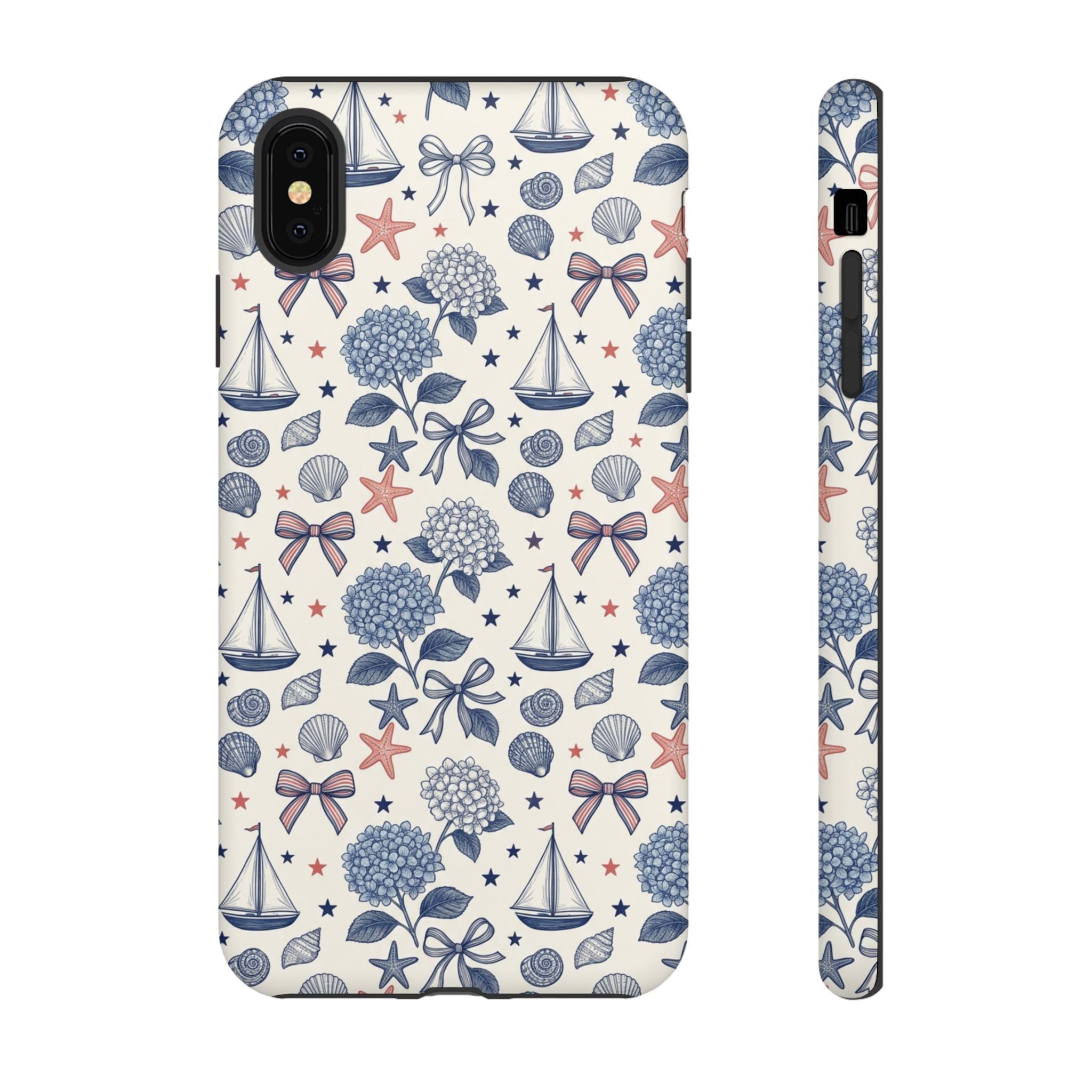 Coastal Americana Hydrangea Phone Case Printify