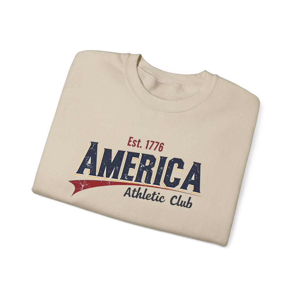 America Athletic Club Heritage Crewneck – Vintage Americana Sweatshirt Printify