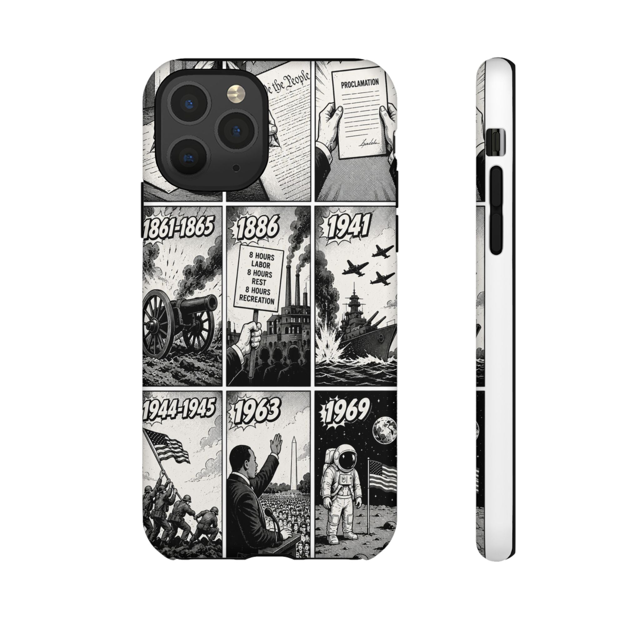 America Through the Ages Comic History Phone Case Printify