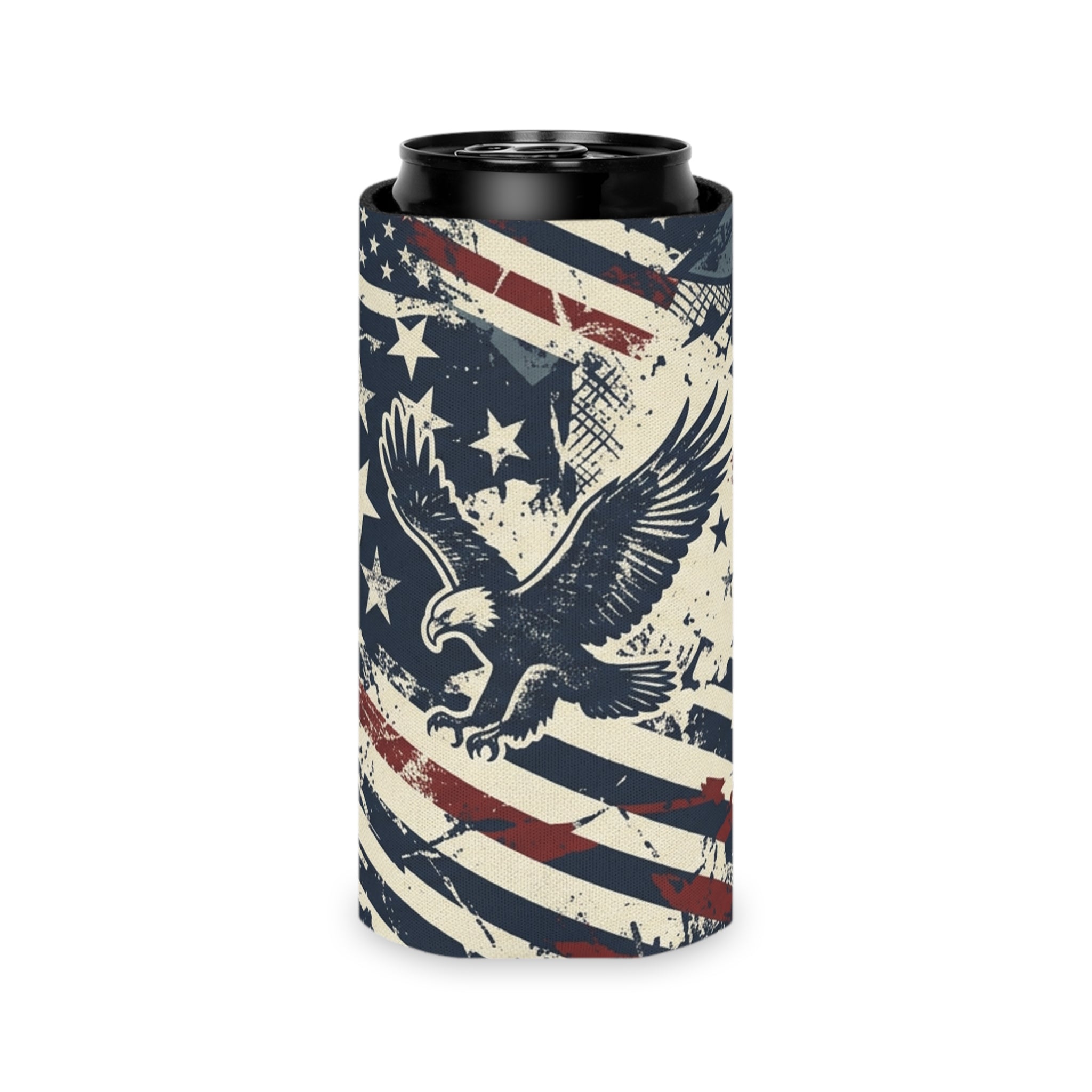 Vintage Patriotic Eagle Can Cooler Printify