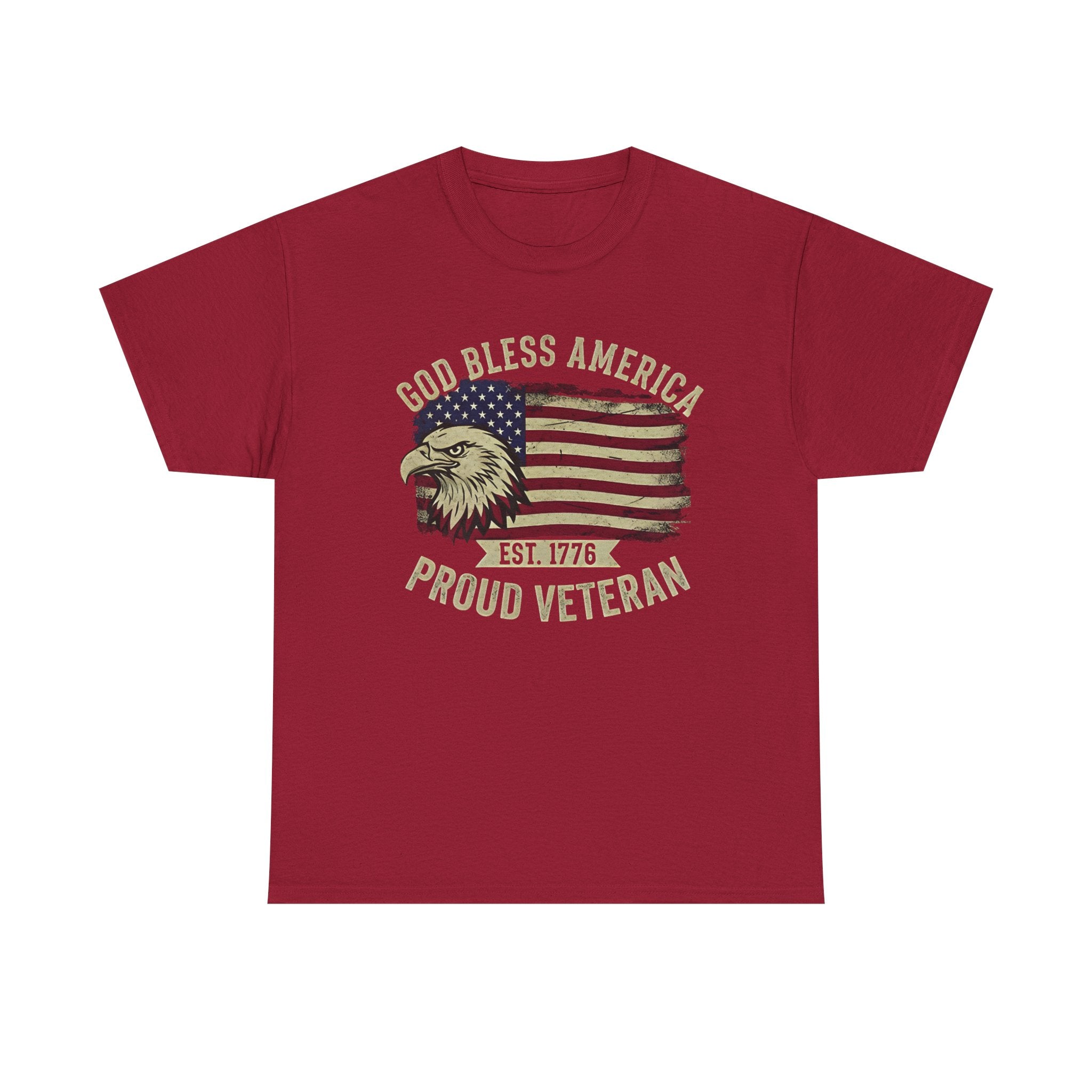 God Bless America Veterans Edition Patriotic T-Shirt – Vintage Eagle Flag Tee