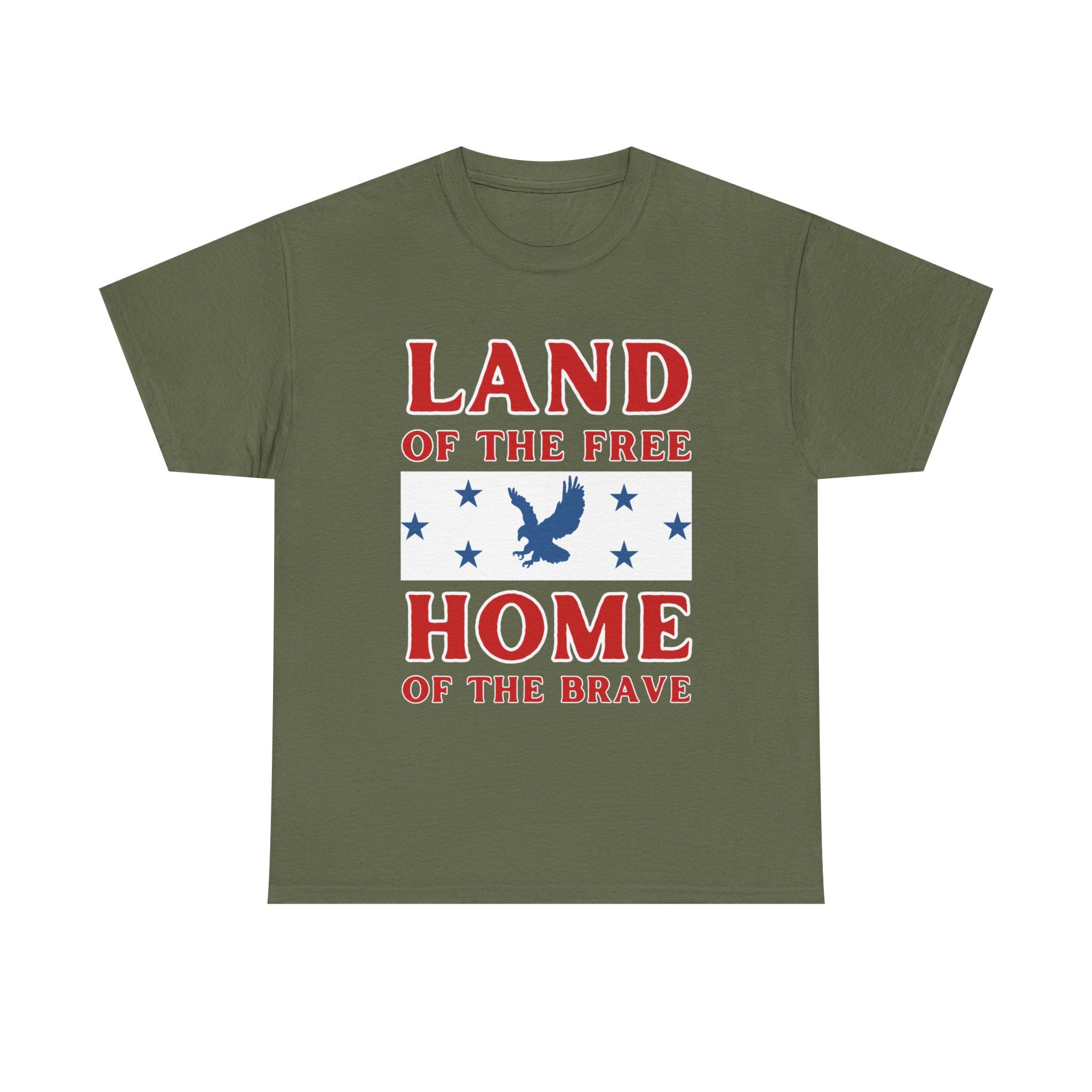 Land of the Free Home of the Brave Eagle Patriotic T-Shirt – Dark Colors USA Tee