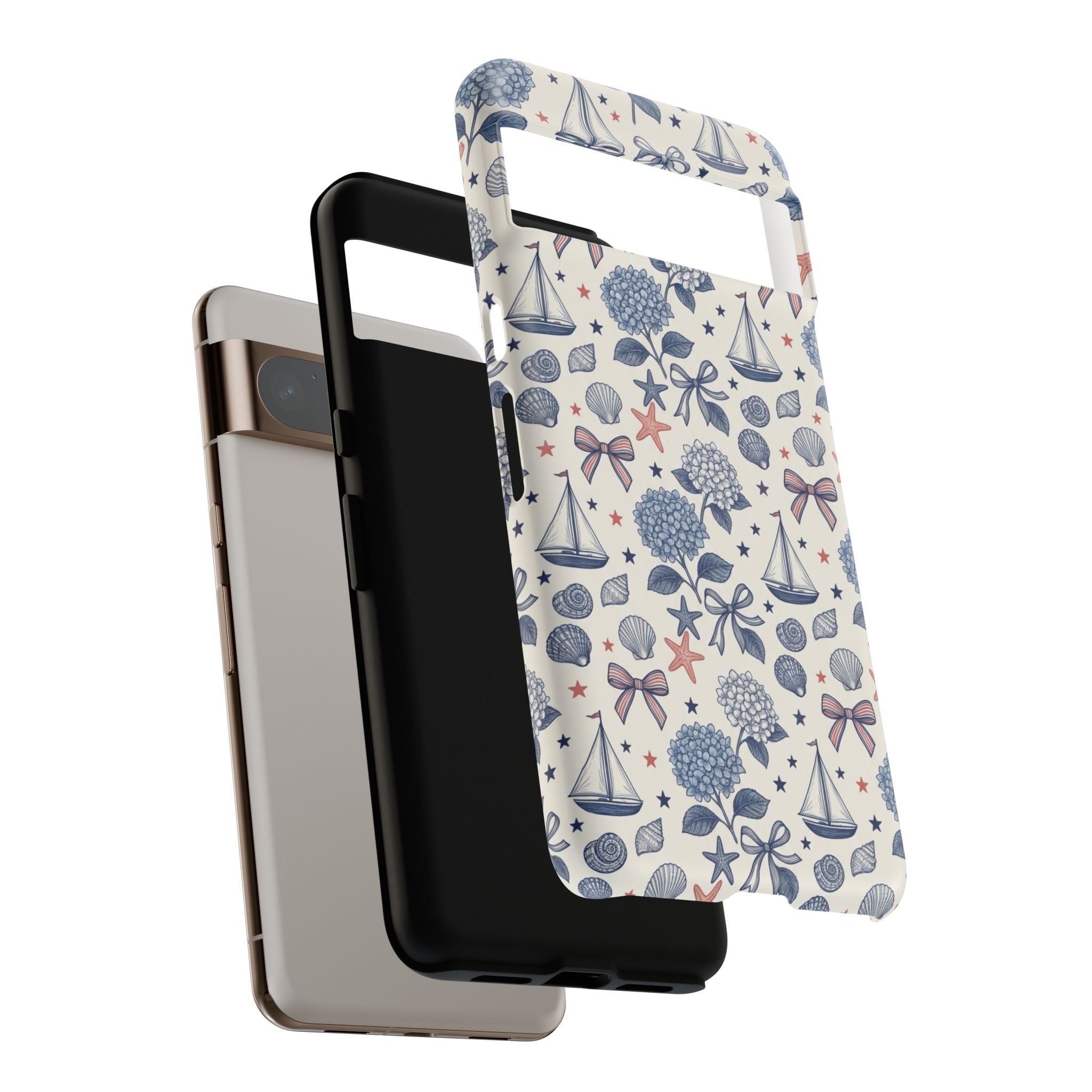 Coastal Americana Hydrangea Phone Case Printify