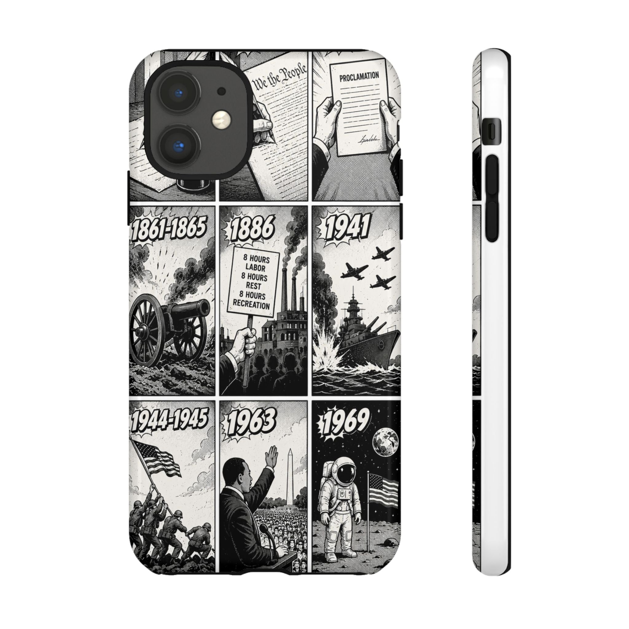 America Through the Ages Comic History Phone Case Printify