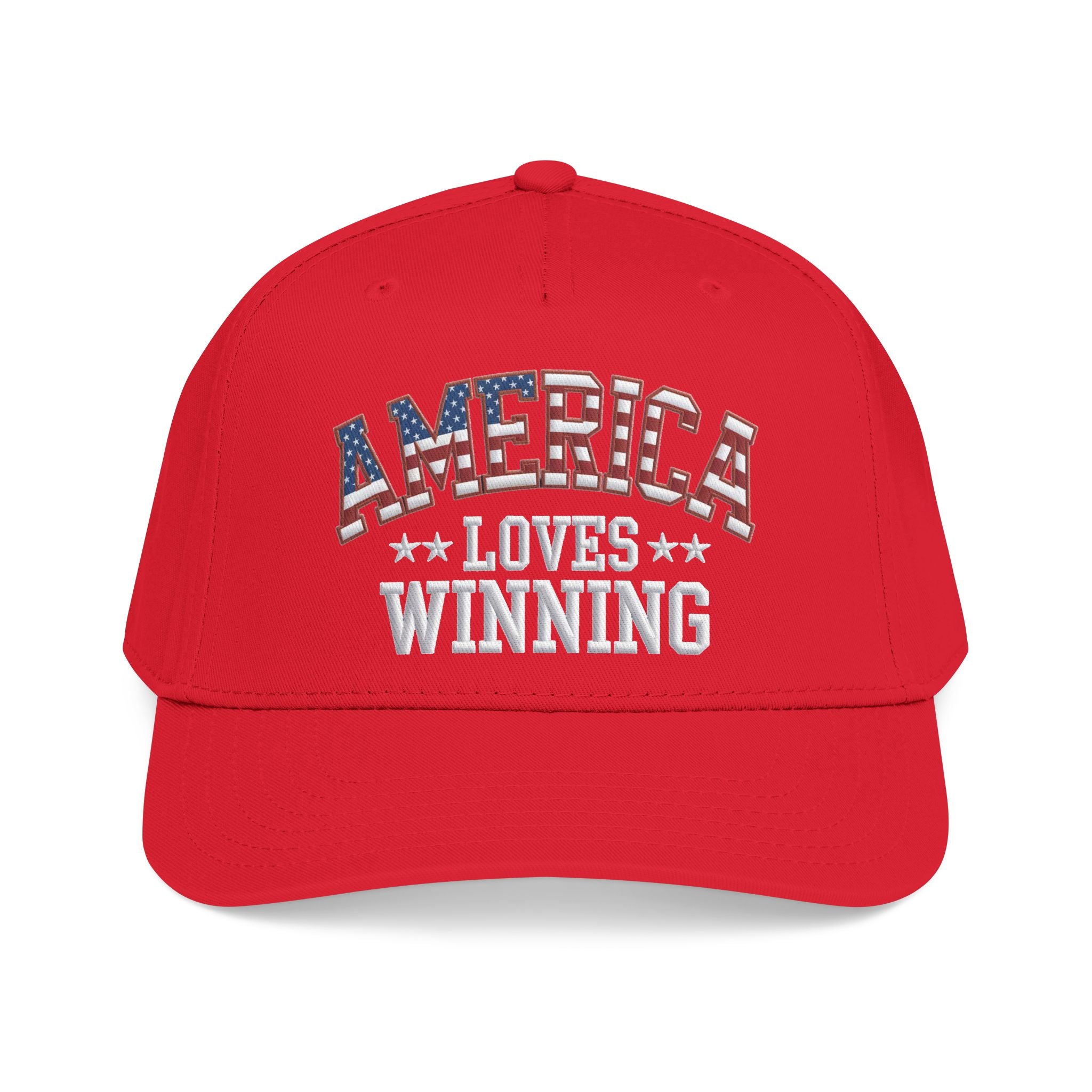 “America Loves Winning!” Patriotic Baseball Cap – American Flag Snapback Hat