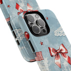 Americana Coquette Cherry Bow Phone Case Printify