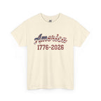 "America 1776–2026" Patriotic Unisex Cotton T-Shirt – Gildan 5000 Heavy Tee FIXED