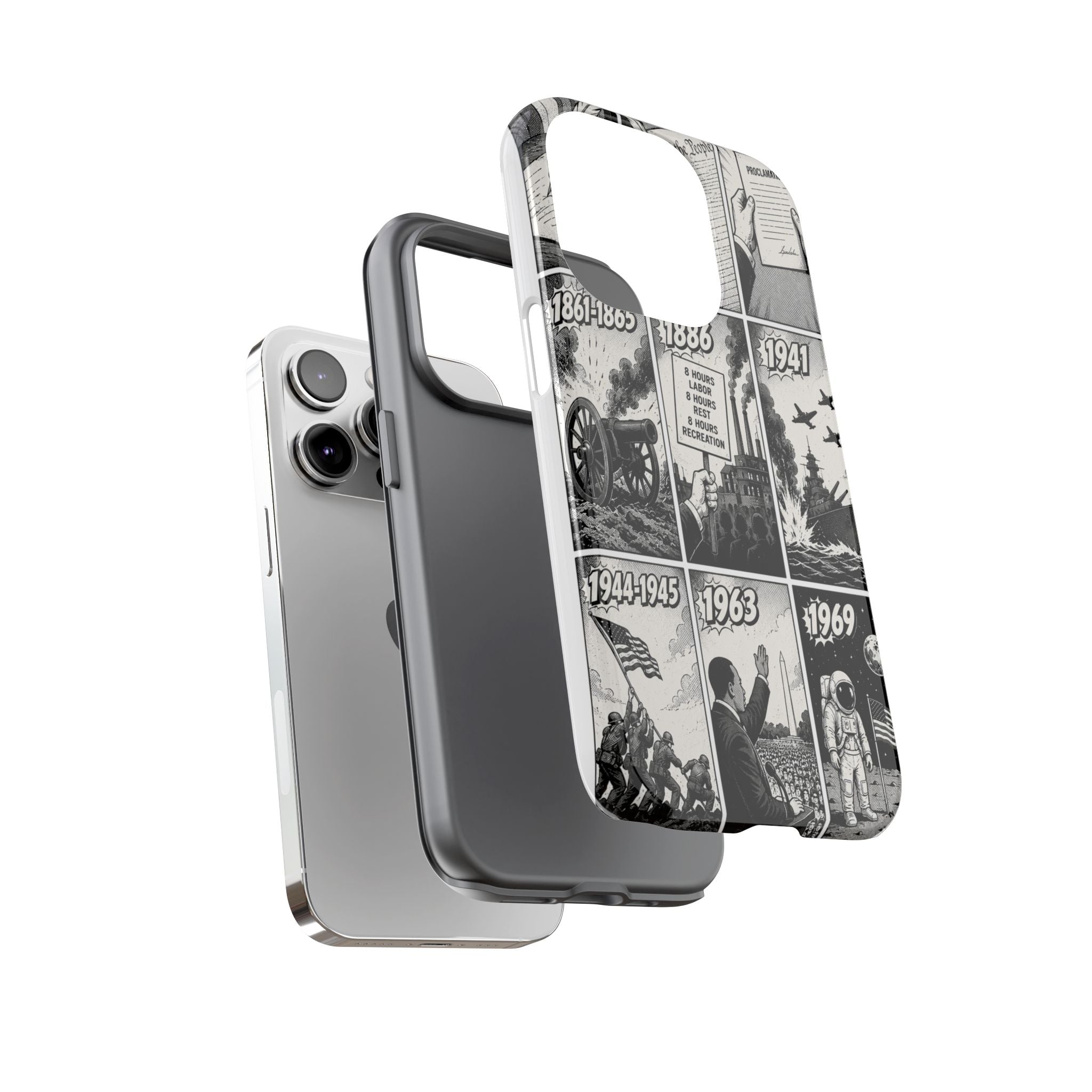 America Through the Ages Comic History Phone Case Printify