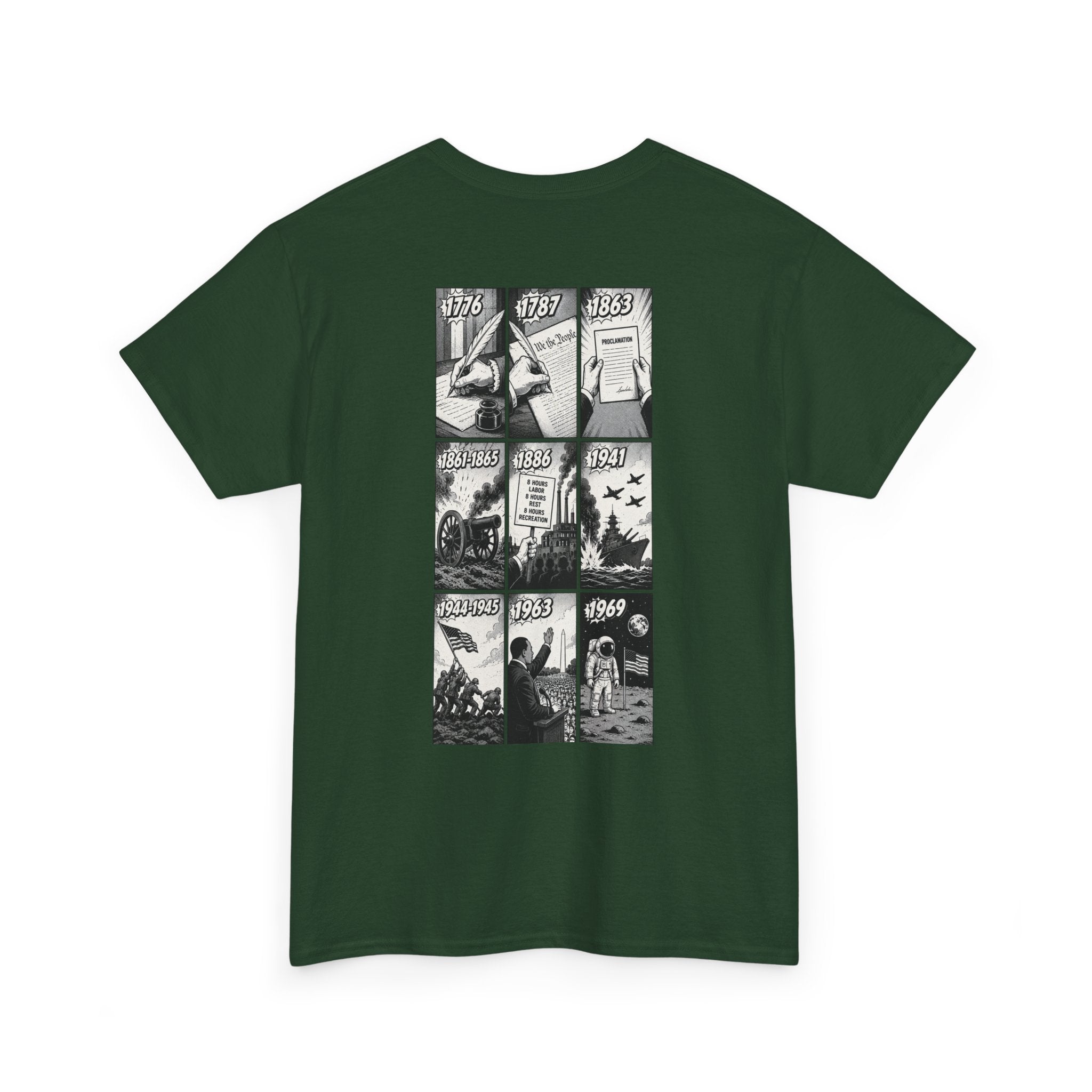 America Comic Book History T-Shirt Printify