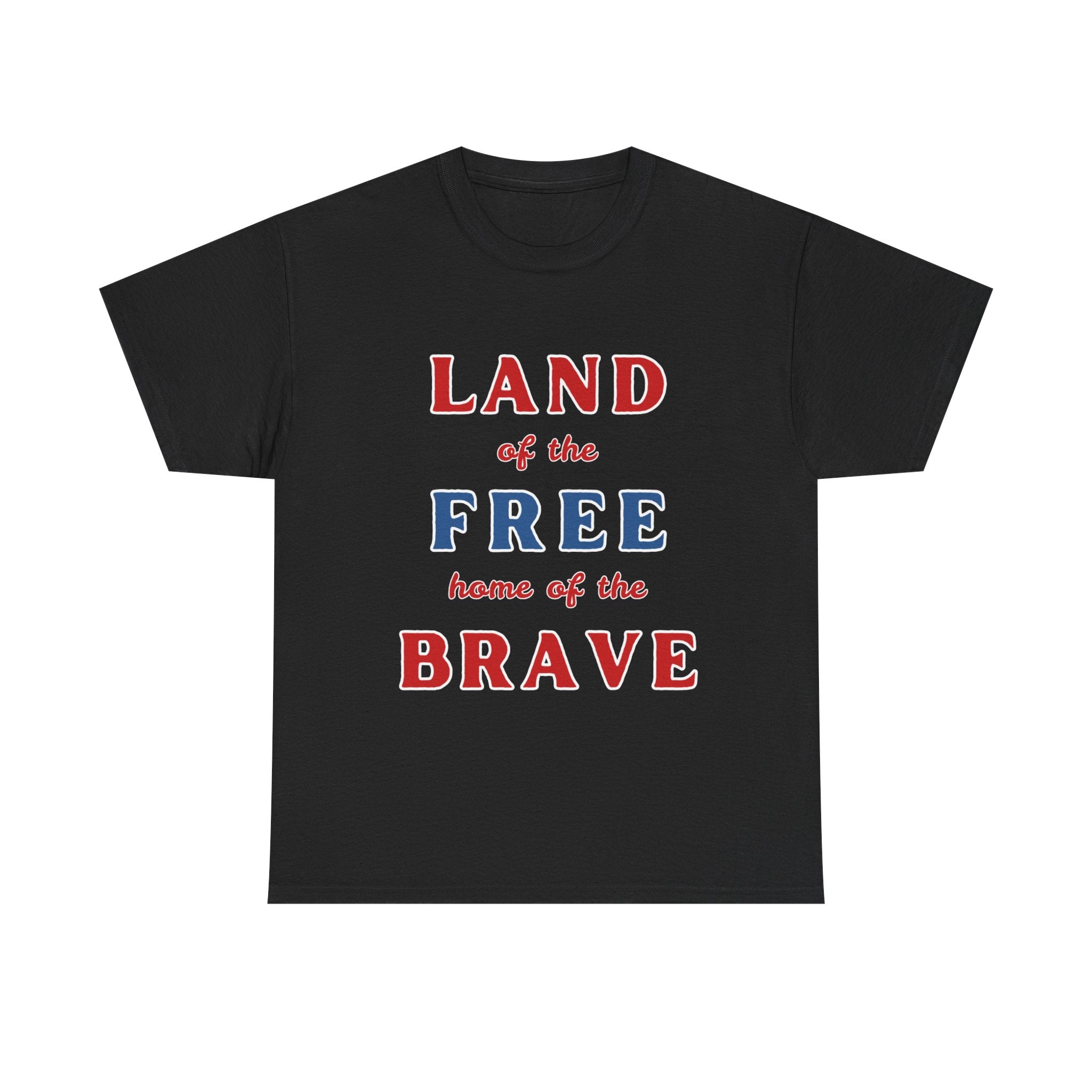 Land of the Free Home of the Brave Patriotic T-Shirt – Dark Colors USA Tee