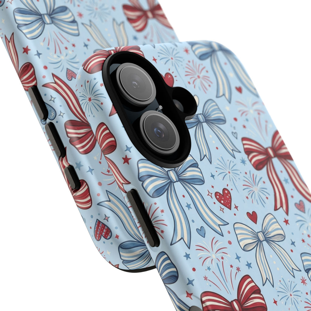 Patriotic Coquette Bows & Fireworks Phone Case Printify