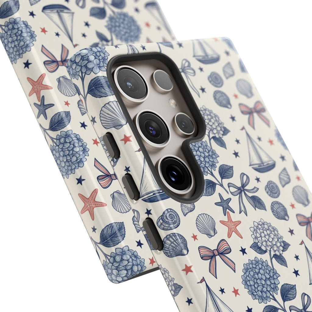 Coastal Americana Hydrangea Phone Case Printify