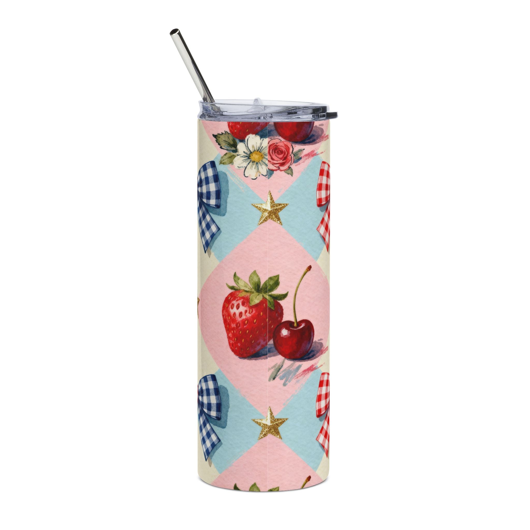 Vintage Picnic Stainless Steel Tumbler — 20oz Insulated Travel Cup Printify