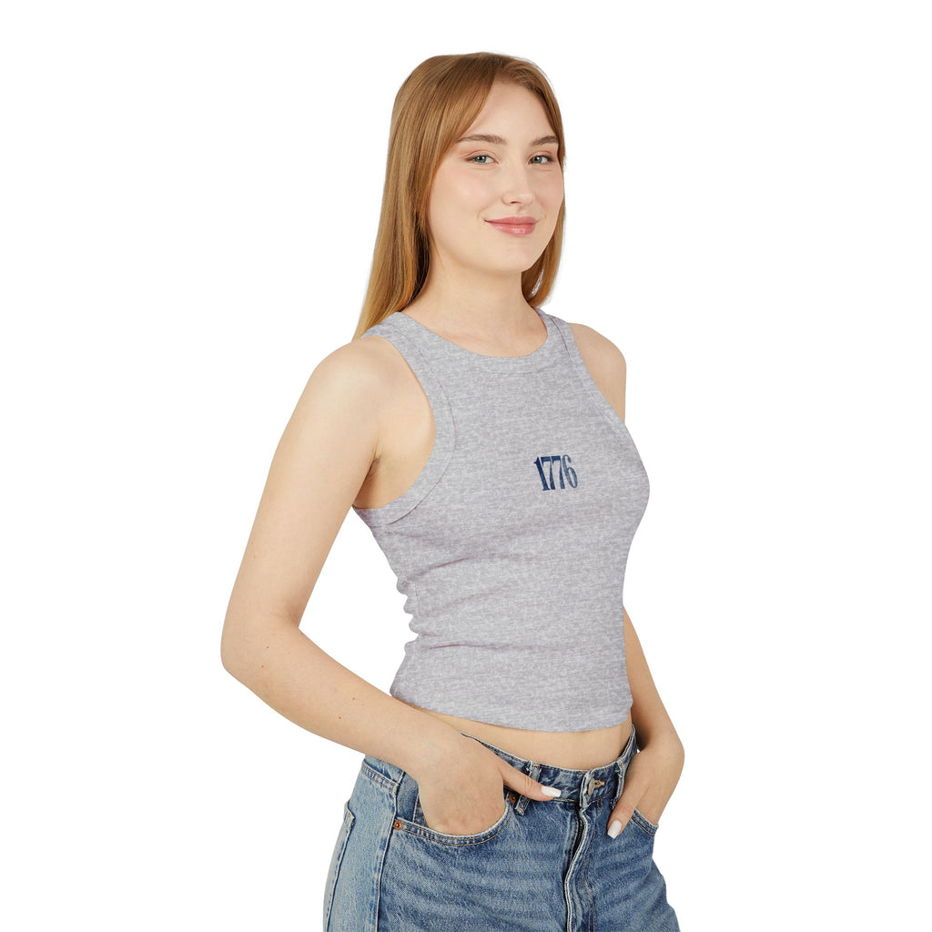1776 Heritage Cropped Tank – Minimalist Patriotic Women's Tank Printify